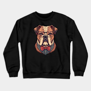 Hipster Bulldog Crewneck Sweatshirt